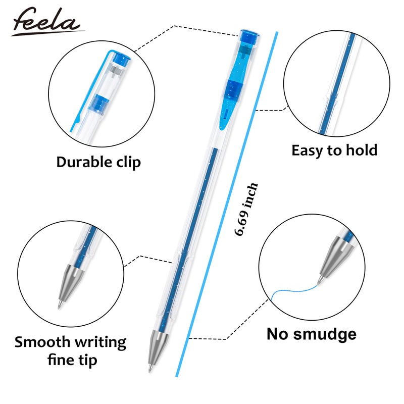 feela 360 Colors Gel Pens Set 180 Unique Gel Pen Plus 180 Refills for Adult Coloring Books Drawing - Image 3